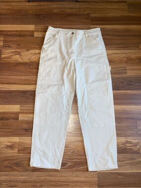 Wilfred Free Ascendant Pant Women’s Size 10 Cream Carpenter Utility Wide Leg